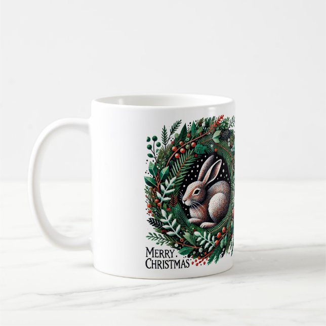Mug Joyeux lièvre de Noël (Gauche)