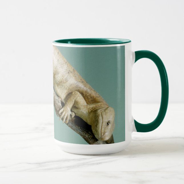 Mug Joyeux Lizard Il aime la vie texte personnalisé po (Droite)