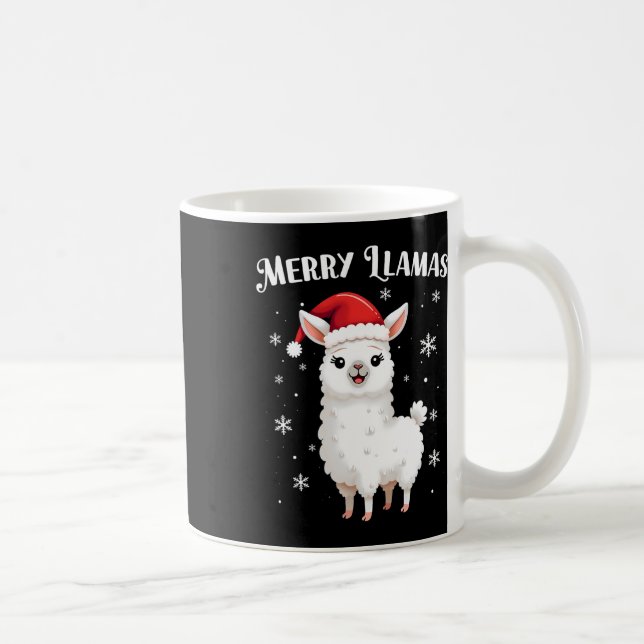 Mug Joyeux Llamas Drôle Noël Llama Vacances Animales (Droite)