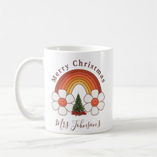 Mug Joyeux maître de Noël arc-en-ciel cadeau mignon