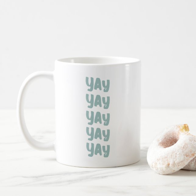 Mug Joyeux Mariage Moderne Épanouissant Yay (Avec donut)