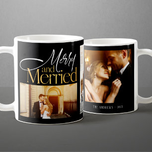Mug Joyeux & Mariés Jeunes Mariés 3 Photo Noël 