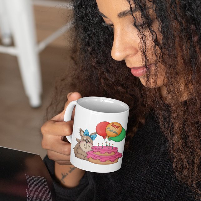 Mug Joyeux Marionnette mignonne avec ballons et gâteau (Créateur téléchargé)