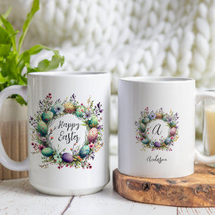 Mug Joyeux Monogramme personnalisé de la couronne d'oe