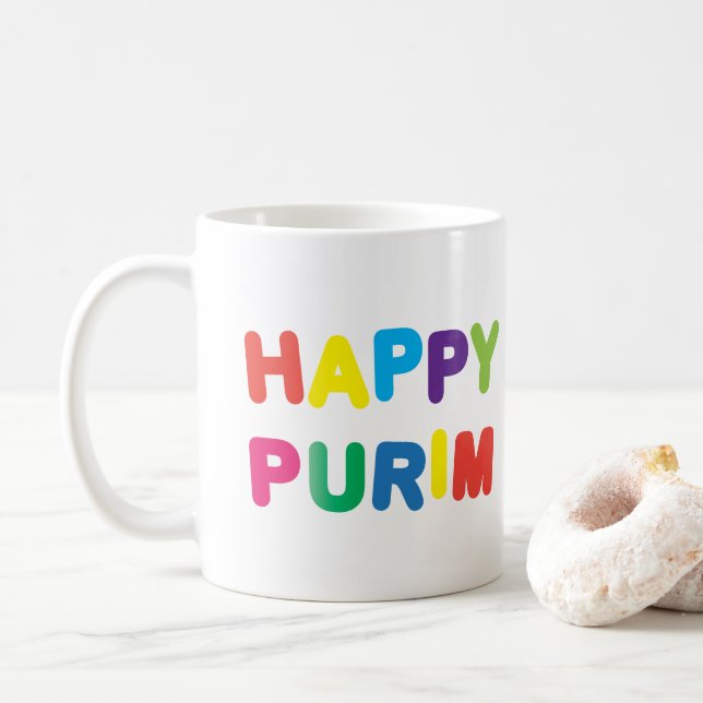 Mug Joyeux Motif de la fête des enfants du Purim Festi (Avec donut)