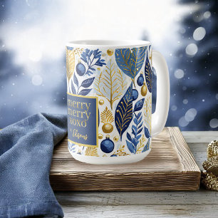 Mug Joyeux Motif de Noël en or bleu #21 ID1009