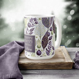 Mug Joyeux Motif de Noël vert violet #21 ID1009