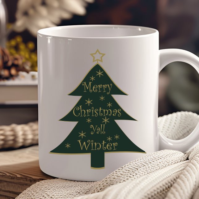 Mug Joyeux Noël à tous arbre de pin décoré (Créateur téléchargé)