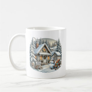 Mug Joyeux Noël ajouter monogramme Maison de campagne