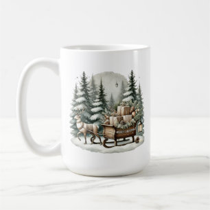Mug Joyeux Noël ajouter monogramme rennes traîneau