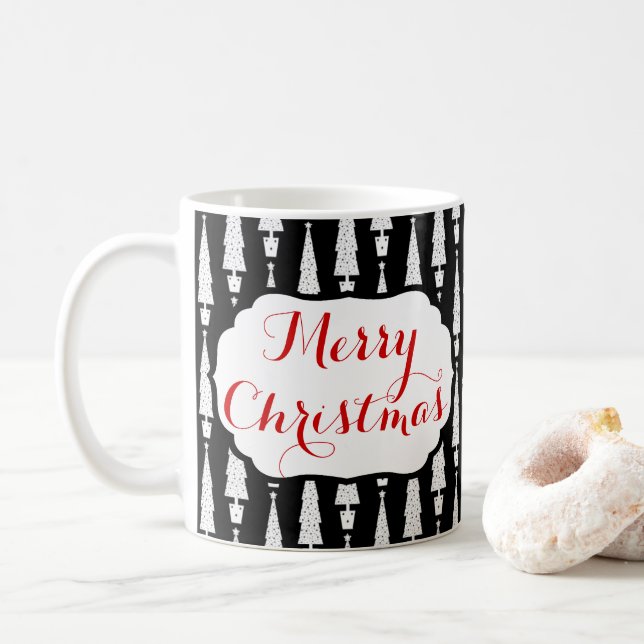 Mug Joyeux Noël Arbre de Noël Vacances 2 Côté (Avec donut)
