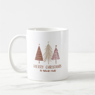 Mug Joyeux Noël Arbres Neige Fête Élégante Personnalis