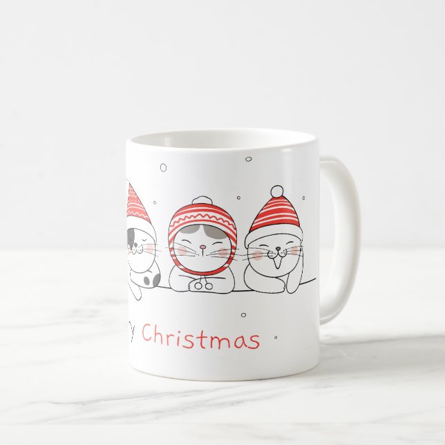 Mug Joyeux Noël au chat (Devant droit)