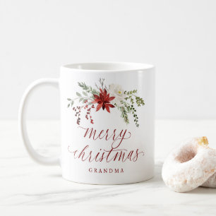 Mug Joyeux Noël aux élégantes baies à l'aquarelle