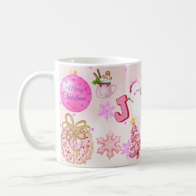 Mug Joyeux Noël avec cadeau de vacances de rennes d'hi (Gauche)