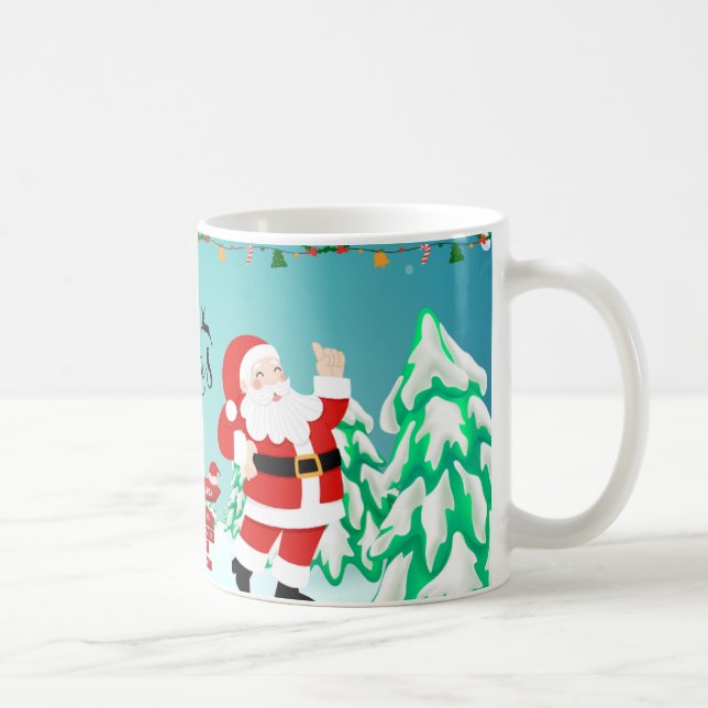 Mug Joyeux Noël avec cadeau de vacances de rennes d'hi (Droite)