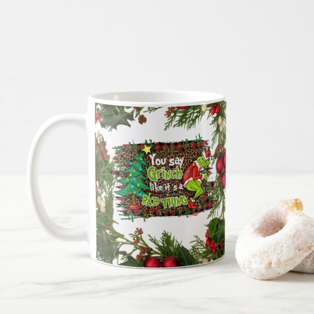 Mug Joyeux Noël avec cadeau de vacances de rennes d'hi (Avec donut)