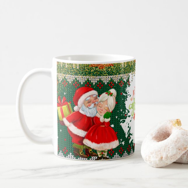 Mug Joyeux Noël avec cadeau de vacances de rennes d'hi (Avec donut)