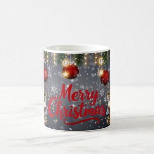 Mug Joyeux Noël avec cadeau de vacances de rennes d'hi