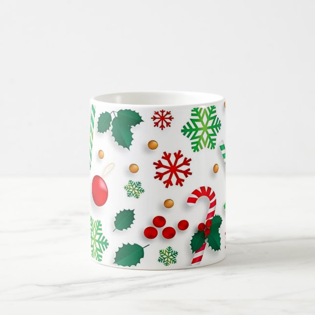 Mug Joyeux Noël avec cadeau de vacances de rennes d'hi (Centre)