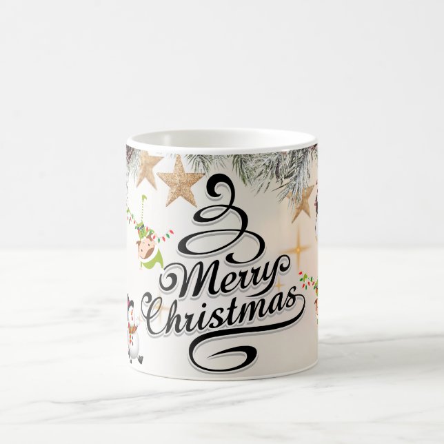 Mug Joyeux Noël avec cadeau de vacances de rennes d'hi (Centre)