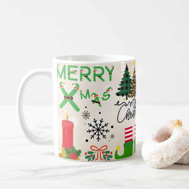 Mug Joyeux Noël avec Canne à Sucre Cadeaux (Avec donut)