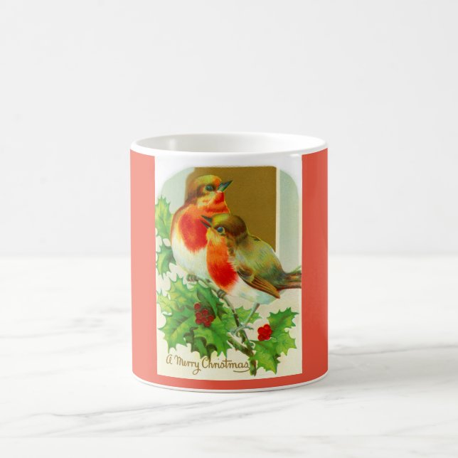 Mug Joyeux Noël avec des robins (Centre)