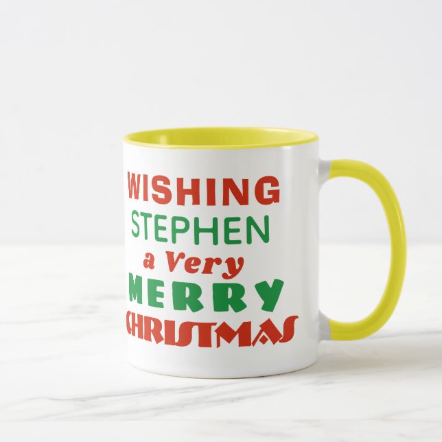 Mug Joyeux Noël avec votre image et votre nom Choix (Droite)