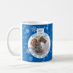 Mug Joyeux Noël Ball Blue Snowflake Fête