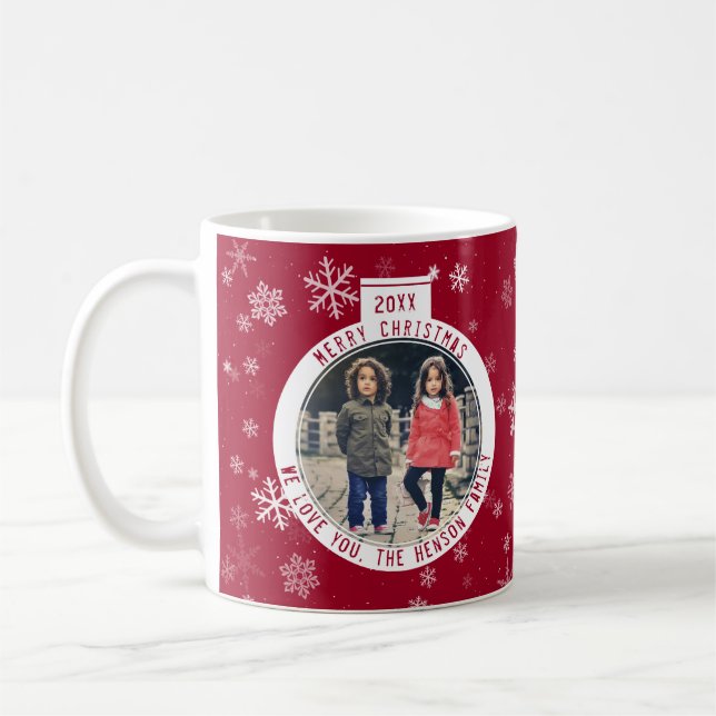 Mug Joyeux Noël Ball Red Snowflake Fête (Gauche)