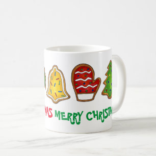 Mug Joyeux Noël Bell Snowman Mitten Tree Cookie