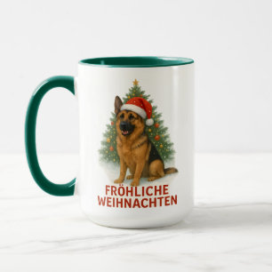 Mug Joyeux Noël berger allemand de Noël