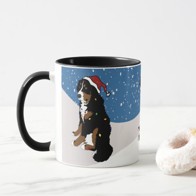 Mug Joyeux Noël Bernese Mountain Dog (Avec donut)