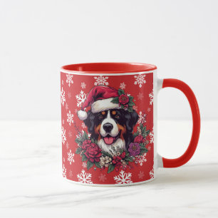 Mug Joyeux Noël Bernese Mountain Dog Santa Hat