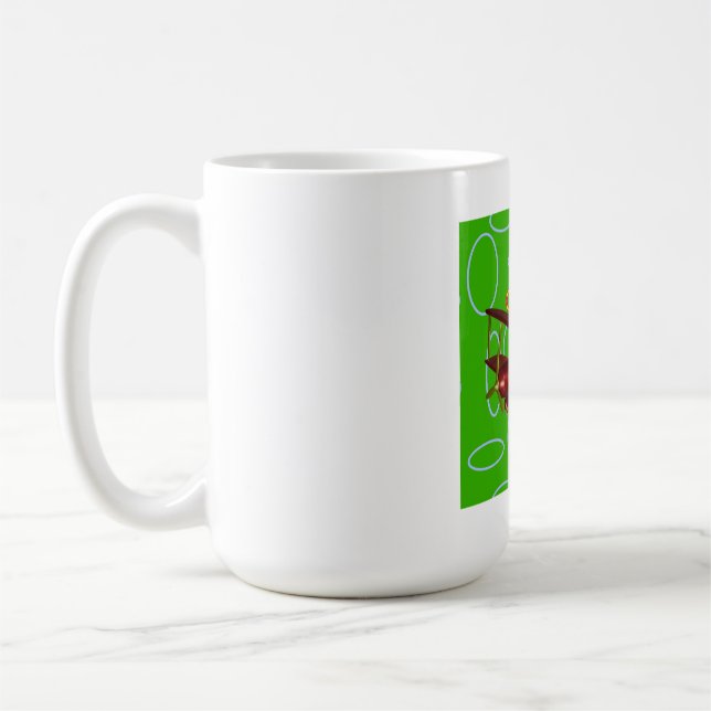 Mug Joyeux Noël Bi-plan Rouge sur Cercles Verts (Gauche)