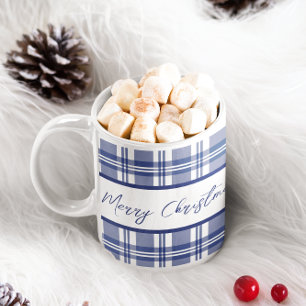 Mug Joyeux Noël bleu plaid