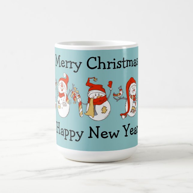 Mug Joyeux Noël Bonne année Snowmen (Centre)