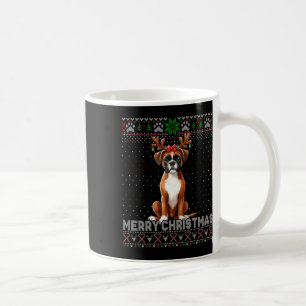 Mug Joyeux Noël Boxer Reindeer Amoureux de les chiens