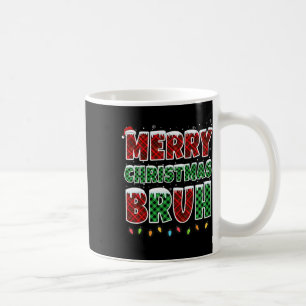 Mug Joyeux Noël Bruh Rouge Vert Rouge Plaqué Feux de N