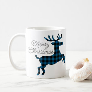Mug Joyeux Noël Buck sur Bleu Black Buffalo Check