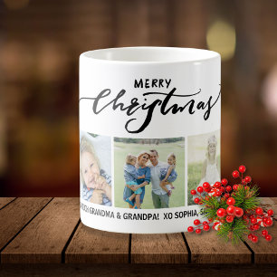 Mug Joyeux Noël Calligraphie Famille Photos Personnali