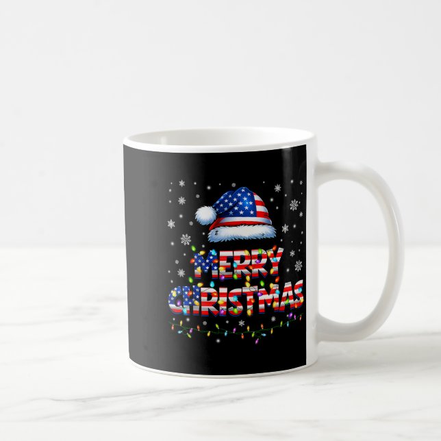 Mug Joyeux Noël Chapeau de Père Noël Pjs Pyjama Drapea (Droite)