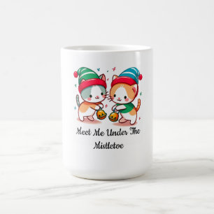 Mug Joyeux Noël Chat Mignon Rencontre Moi Sous le Gui