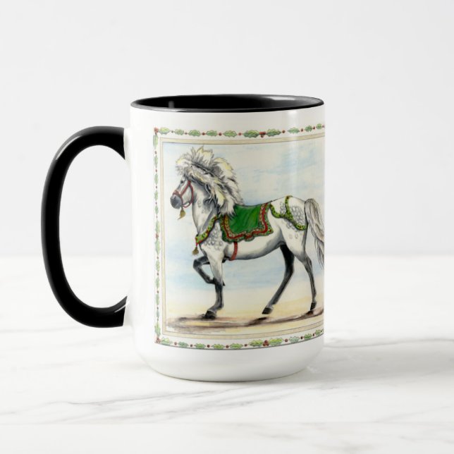 Mug Joyeux Noël Cheval Islandais (Gauche)