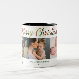 Mug Joyeux Noël cinq photos – Cadeau de Noël perso