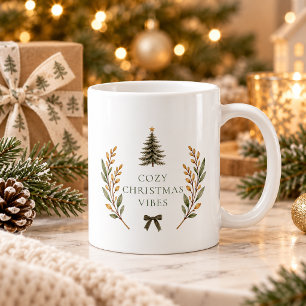 Mug Joyeux Noël Cottage d'Hiver Olive Verte Famille
