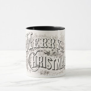 Mug Joyeux Noël, Currier & Ives Antique (reprod)