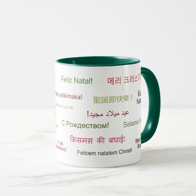 Mug Joyeux Noël dans beaucoup de langues (Devant droit)