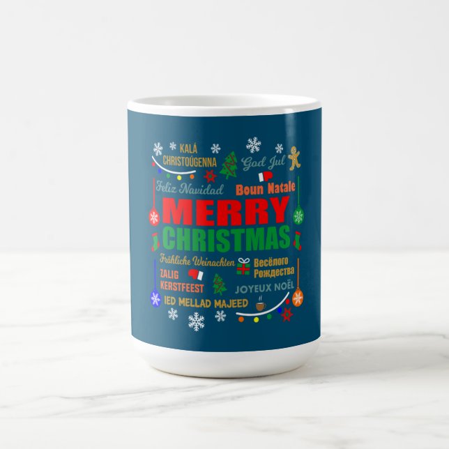 Mug Joyeux Noël dans différentes langues Xmas (Centre)
