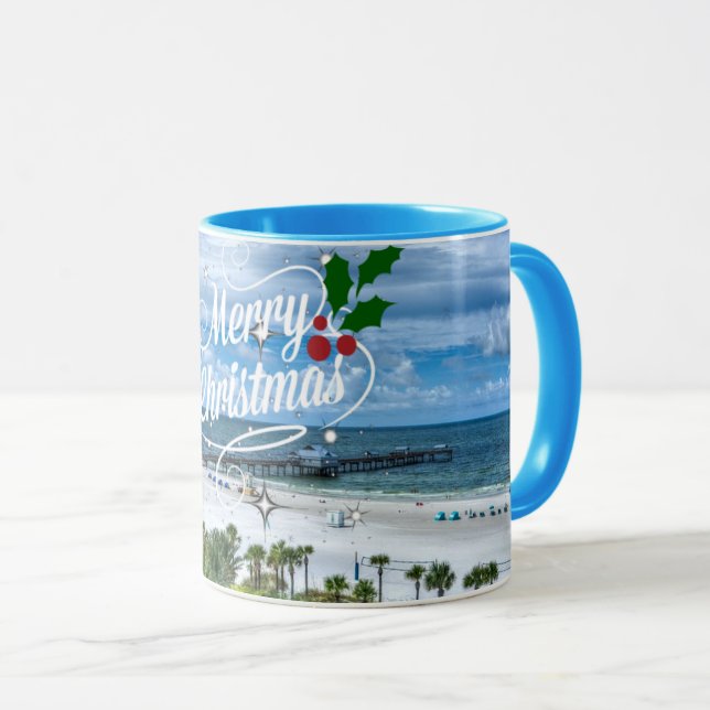 Mug Joyeux Noël de Clearwater Beach (Devant droit)